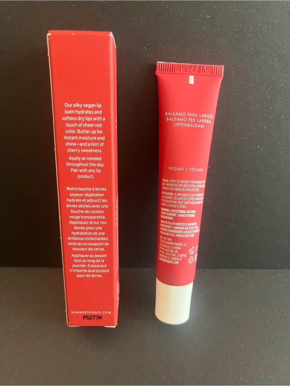 Summer Fridays Cherry Lip Butter Balm - Bright Red Tube
